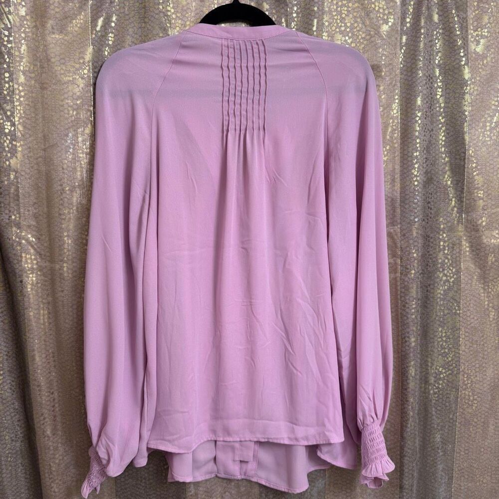 Torrid Georgette Light Pink Smocked Blouson Sleeve Blouse Size 0 Large - Picture 2 of 10